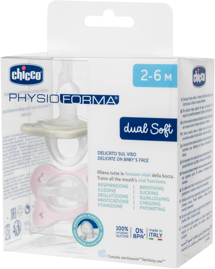 CHICCO PhysioForma DUAL SOFT chupete x2 2-6m para bebés