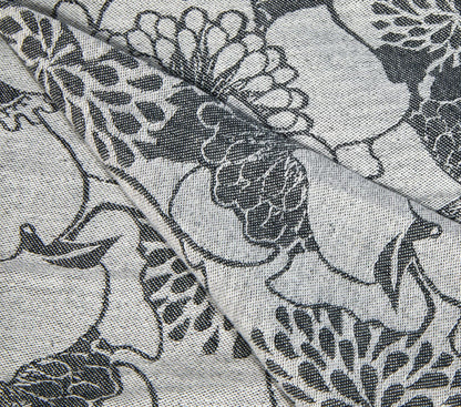 HOPPEDIZ chusta kółkowa do noszenia dziecka, czarno-biały wzór kwiatowy, 100% bawełna, 200x70 cm