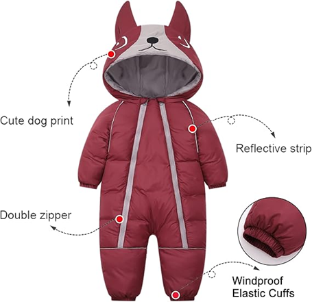 JIAMY Winteroverall mit Kapuze 12-18 Monate 90