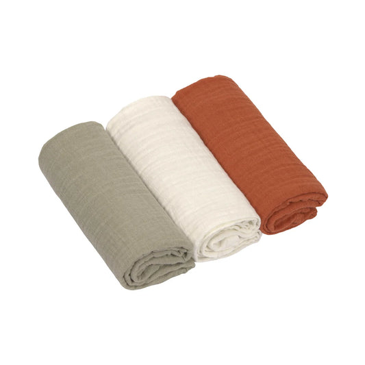 LASSIG mousseline luiers 60x60cm x3 ORGANISCH KATOEN