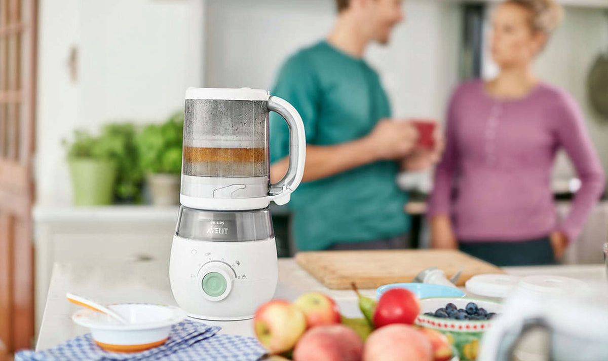 PHILIPS AVENT SCF885/01 4w1 parowar mikser podgrzewacz rozmrażacz 1000ml, biały, na blacie kuchennym