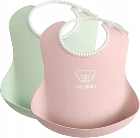 BABYBJORN siliconen slabbetje met zakje x2