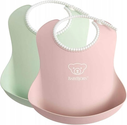 BABYBJORN siliconen slabbetje met zakje x2