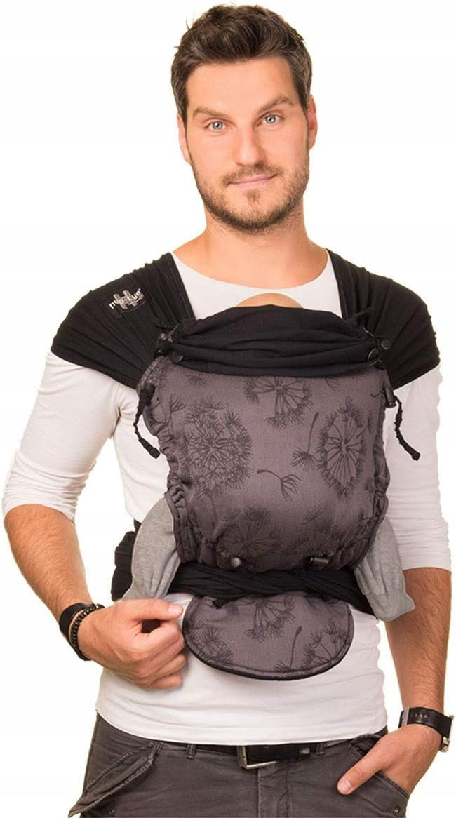 HOPPEDIZ hop-tye buckle nosidełko ergonomiczne 0-30 msc. nosidło mei-tai dla niemowląt, czarne