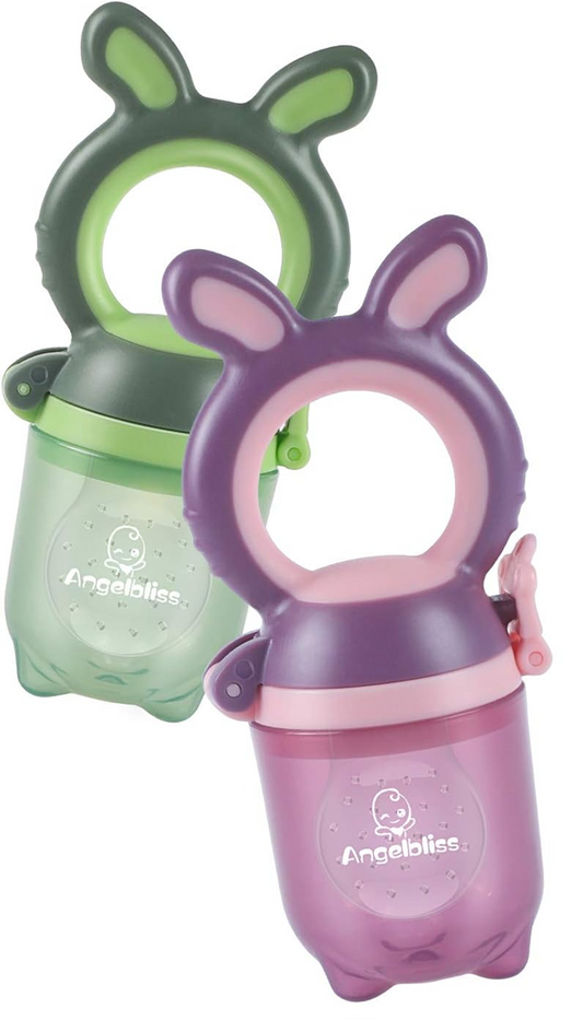 ANGELBLISS mordedor dispensador de frutas para bebés 3-12 meses 2 unidades 6 boquillas
