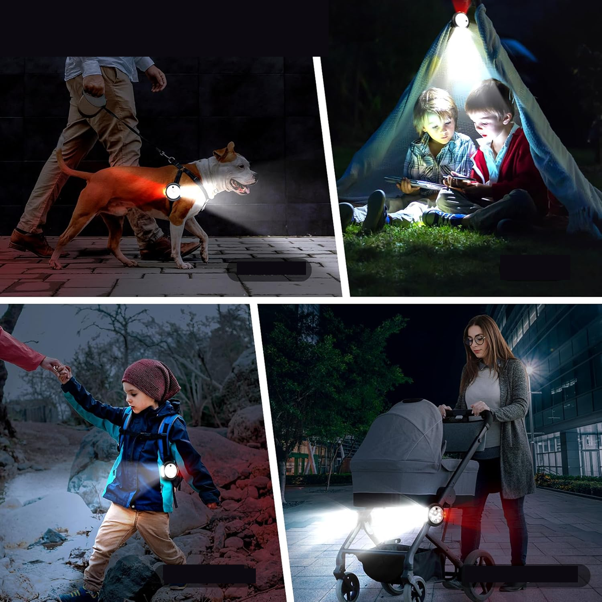 DUSOR waterdichte kinderwagenverlichting 7,8 cm SINGLE-NIGHT 1 stuk