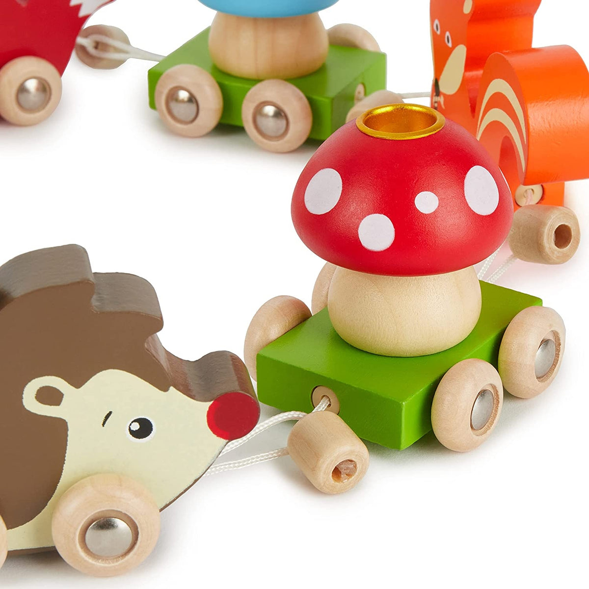 BIECO tren de madera de cumpleaños Animales del bosque juguete para niños