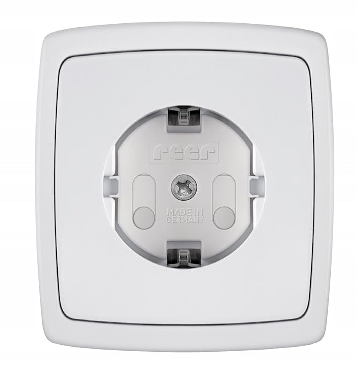 REER zabezpieczenie przed dziećmi do gniazd elektrycznych x1 białe, bezpieczna osłona gniazdka ABS BPA free