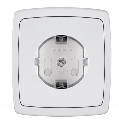 REER zabezpieczenie przed dziećmi do gniazd elektrycznych x1 białe, bezpieczna osłona gniazdka ABS BPA free