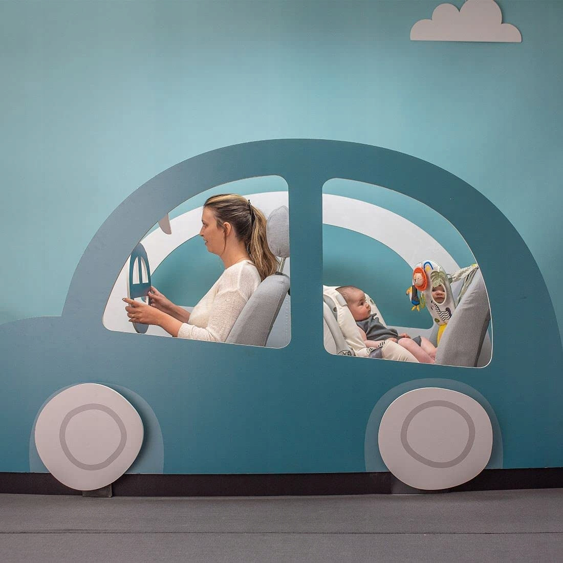 TAF TOYS centro de actividades para coche con espejo para bebés