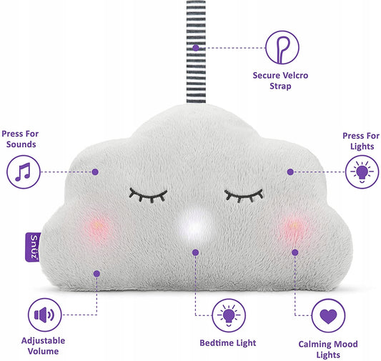SNUZcloud peluche ninna nanna suono battito cardiaco e luci