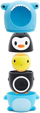 MUNCHKIN Sharky & Pals 3-in-1 Badespielzeug Fisch, Pinguin, Hai