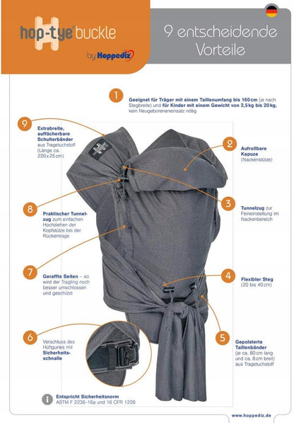HOPPEDIZ hop-tye ergonomische Babytrage