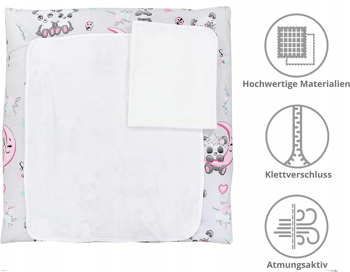 TUPTAM weiche Wickelauflage mit Bezügen x2 75x50 cm