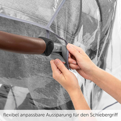 ZAMBOO folia przeciwdeszczowa do wózka UNIWERSALNA – elastyczne mocowanie przy rączce i osłona przed deszczem