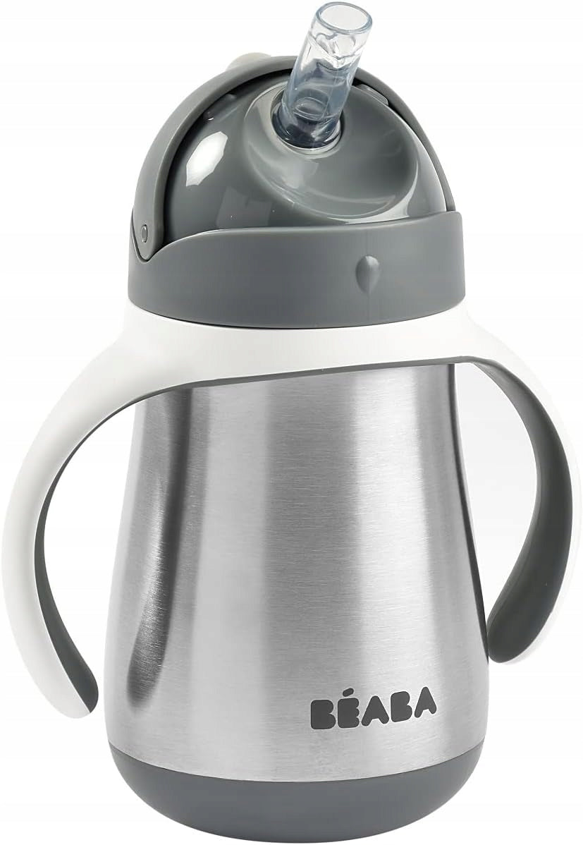 BEABA tazza antigoccia con cannuccia IN ACCIAIO 250 ml