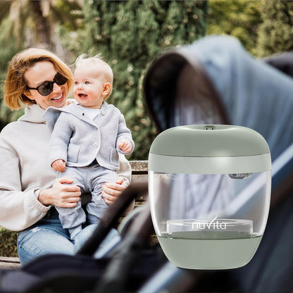 NUVITA MellyPlus 2 podręczny sterylizator UV do smoczków butelek 2 minuty, zielony