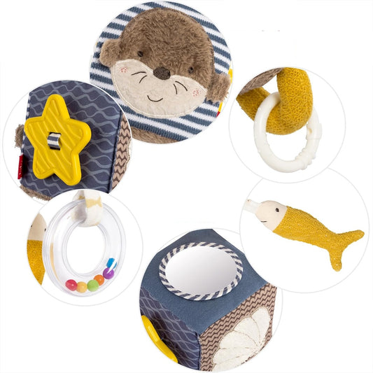 FEHN pluchen hanger voor kinderwagen, wieg, autostoeltje 10 x 10 cm OTTER THEO