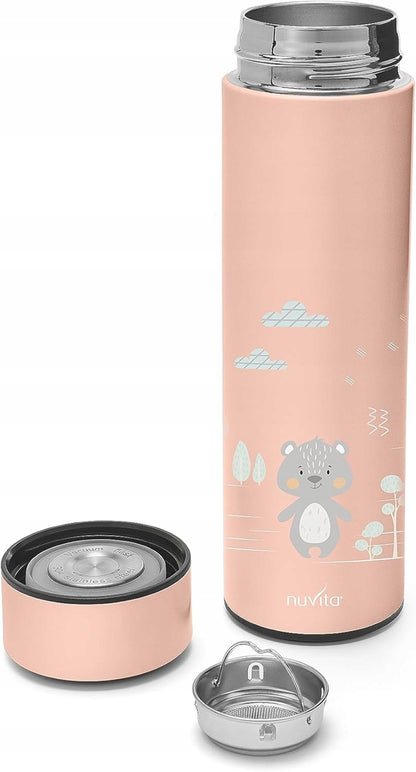 NUVITAthermos for hot and cold drinksage 6 m+colour pink (salmon)capacity 500 mldiameter of opening 5.2