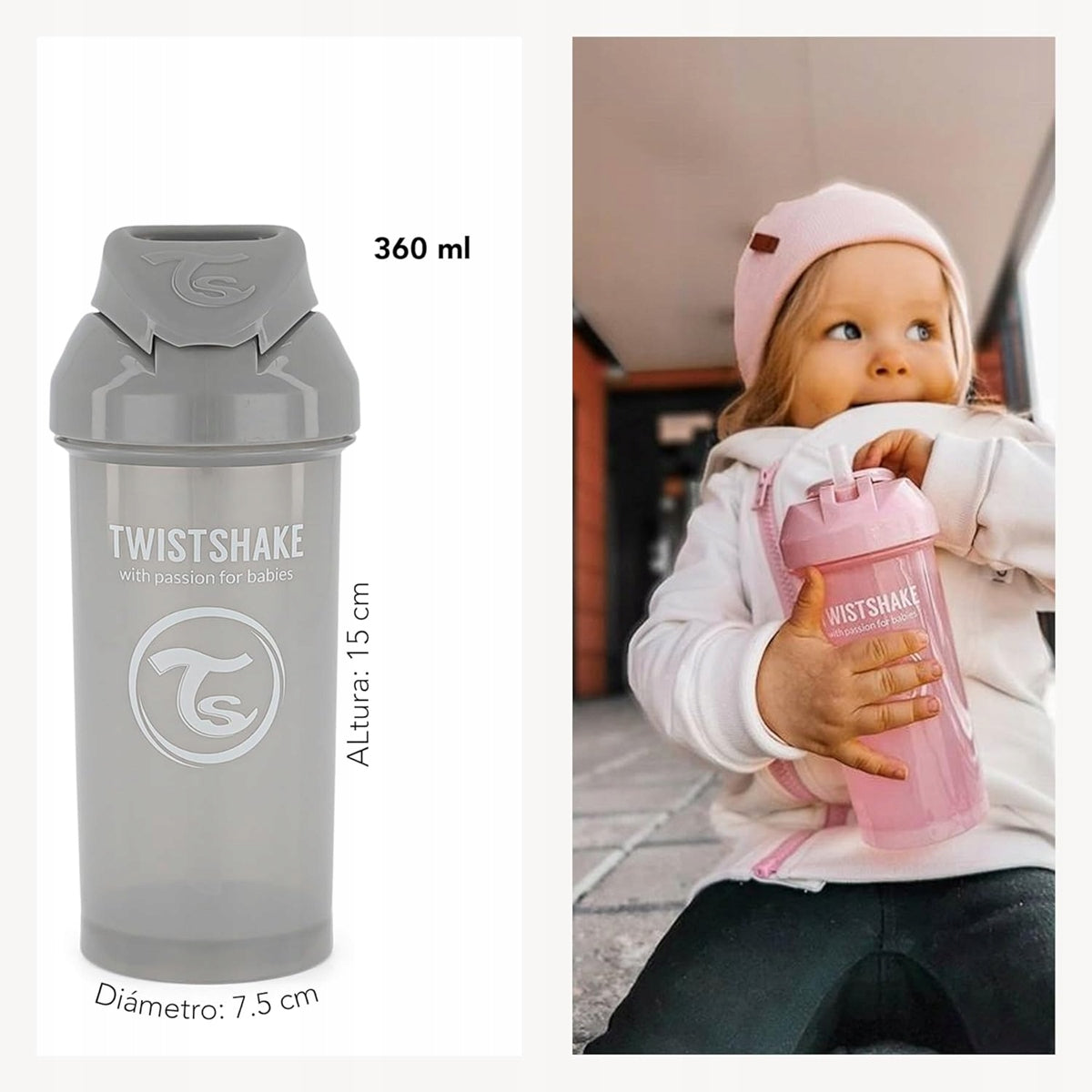 TWISTSHAKE tetină și 2 paie pentru cana STRAW CUP