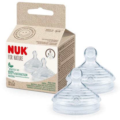 NUK for Nature fopspeen voor fles x2 S 0-6 maanden