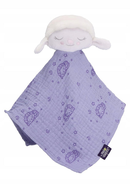 STERNTALER Owieczka KOCYK do przytulania "N. fioletowy kocyk przytulanka 26 cm, bawełna i plusz, dla dzieci 0+