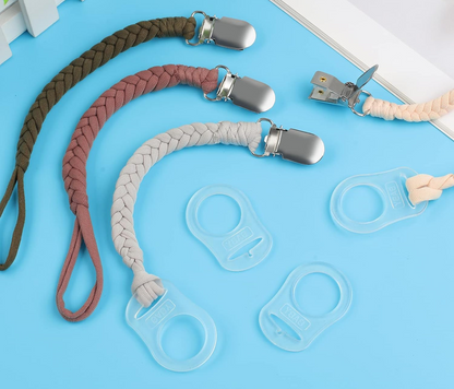 ANNHAO chaîne de sucette en coton avec clip 22 cm MARRON