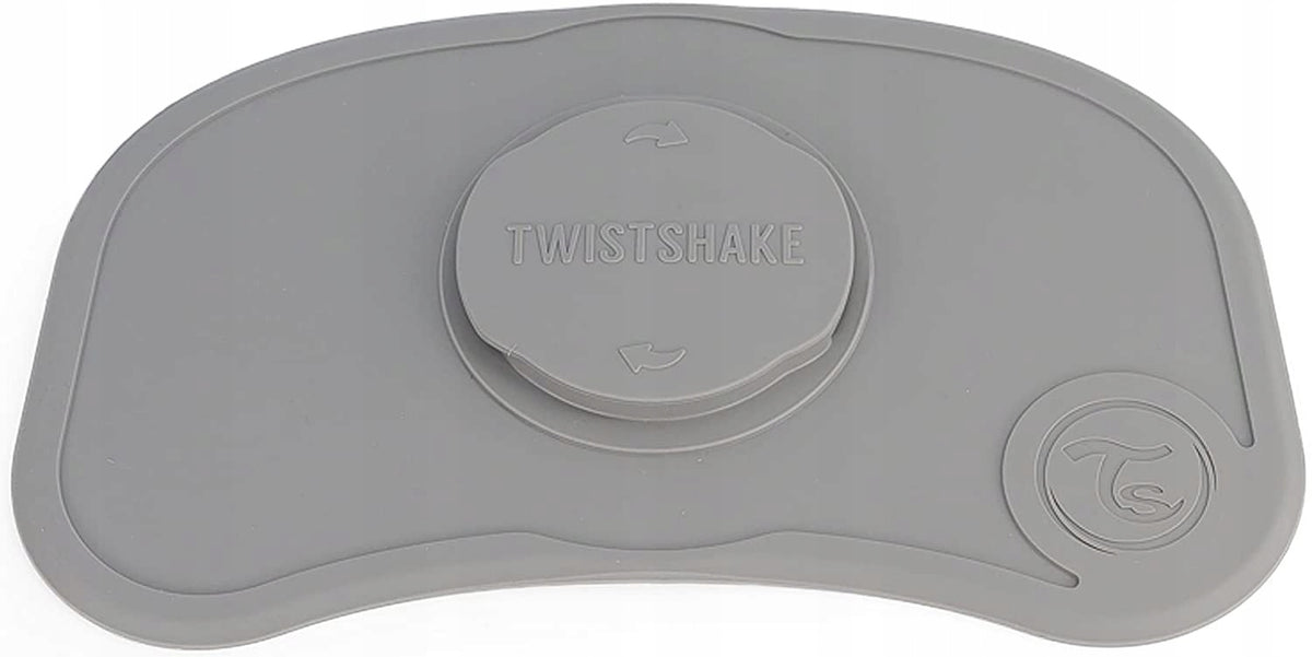 TWISTSHAKE mata CLICK MAT z talerzykiem 6msc+ silikonowa mata do karmienia, szara, dla niemowląt