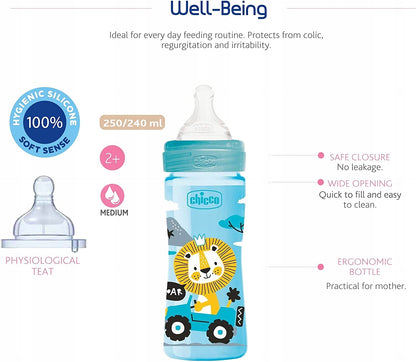 CHICCO Well-Being biberon 250ml 2m+ flux mediu
