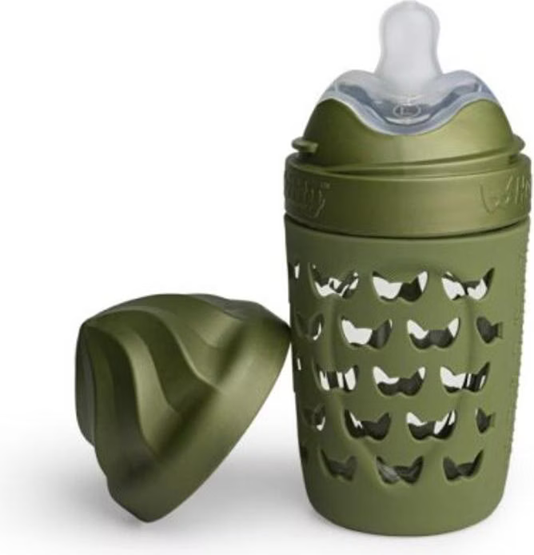 HEROBILITY Hero Eco glazen fles met hoes 220 ml 6 m+ speen M
