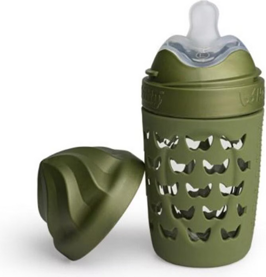 HEROBILITY Hero Eco glazen fles met hoes 220 ml 6 m+ speen M