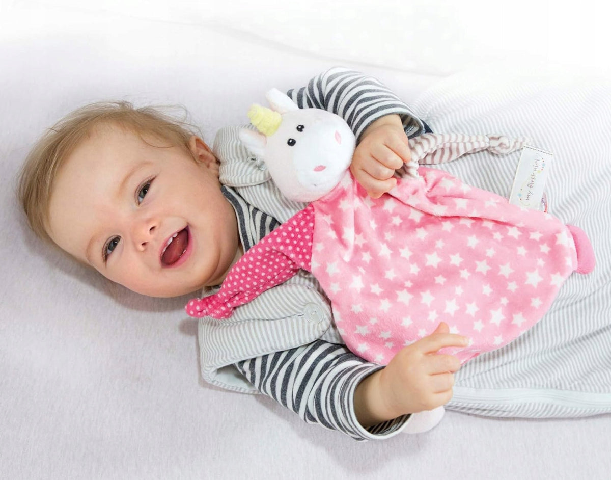 NICI komforter Jednorożec Stupsi 25 x 25 cm różowa przytulanka dla niemowląt
