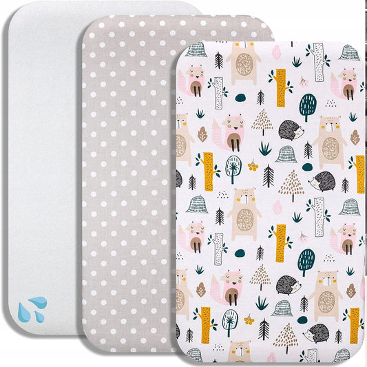 LOVELY HIPPO hoeslaken met elastiek x2 + waterdichte mat Next2Me 83X50