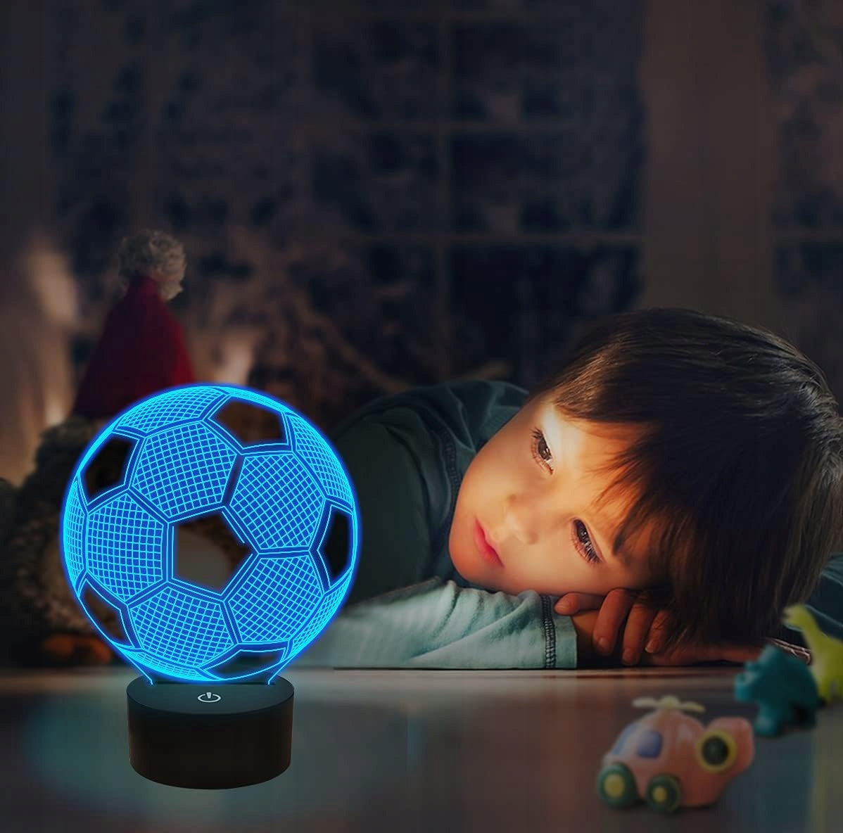 FULLOSUN 3D-Nachtlicht + Fernbedienung FUSSBALL 16 Farben