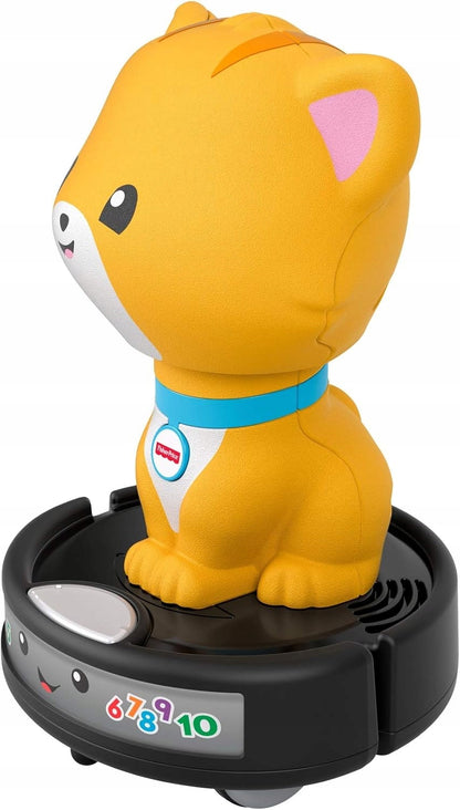 FISHER-PRICE GMX70 gatto che cavalca un aspirapolvere robot con melodie e luci