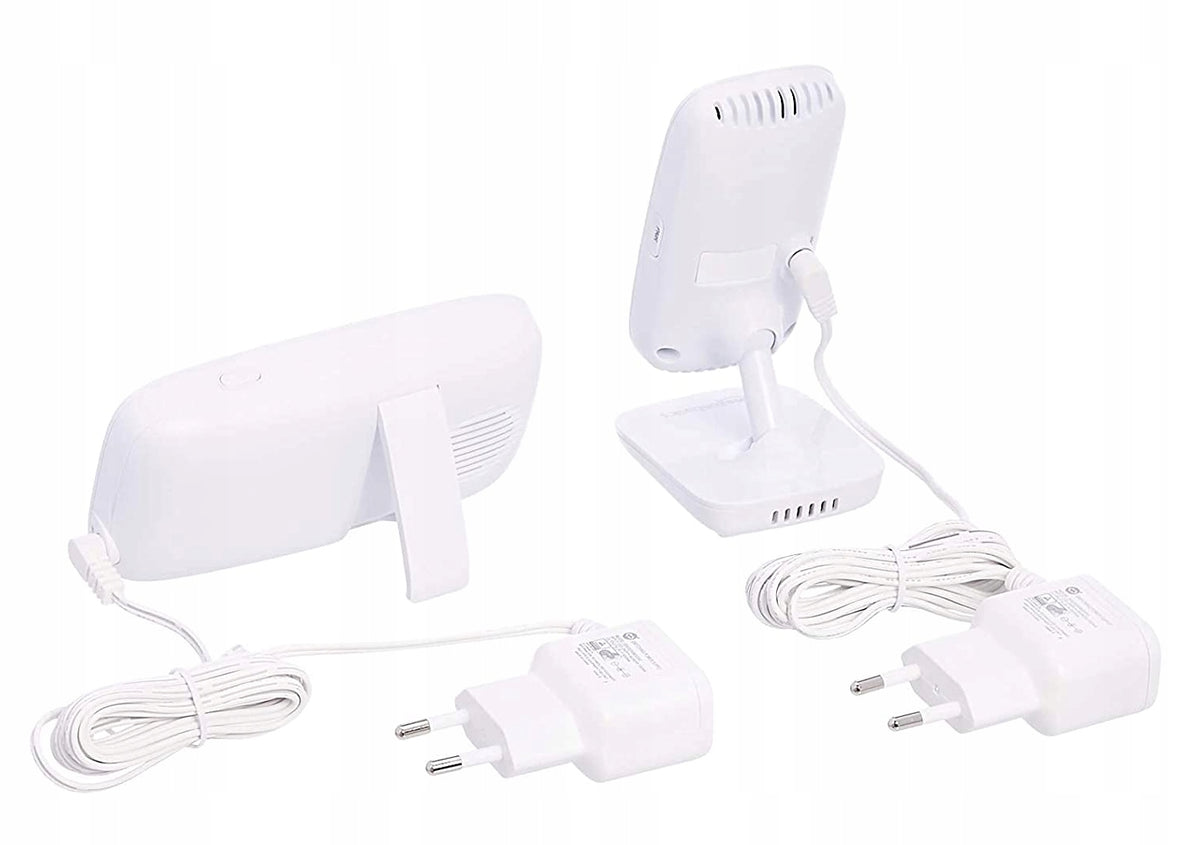 AMAZON BASICS A40 niania elektroniczna 2,8" biała z zasilaczem i odbiornikiem sieciowo-akumulatorowym