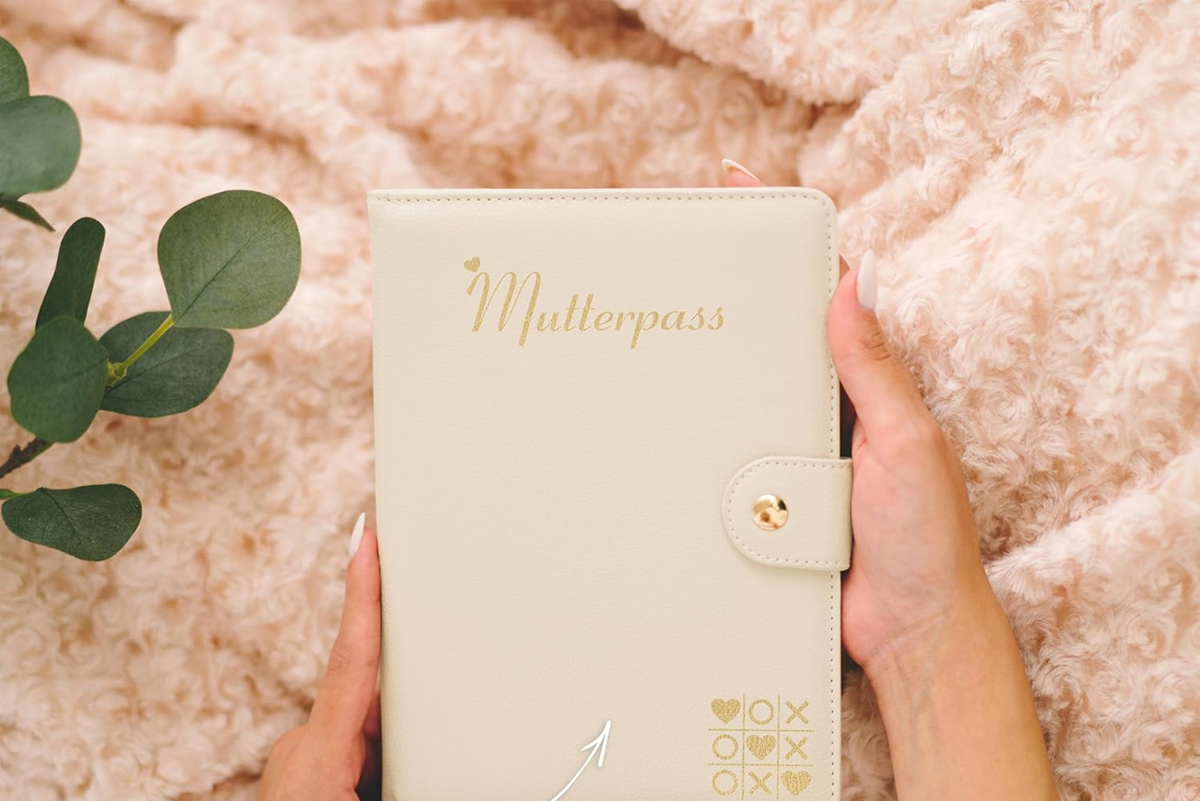 TWIVEE Love étui pour carte de grossesse en similicuir 15,5 x 21 cm