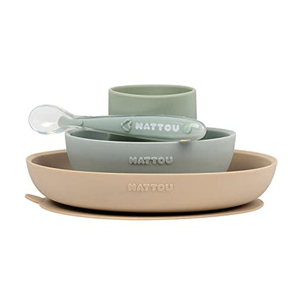 NATTOU silicone dinner set, 4 pieces