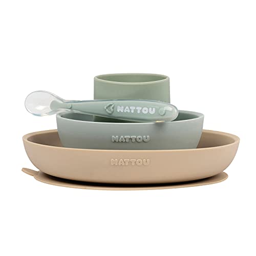 NATTOU silicone dinner set, 4 pieces
