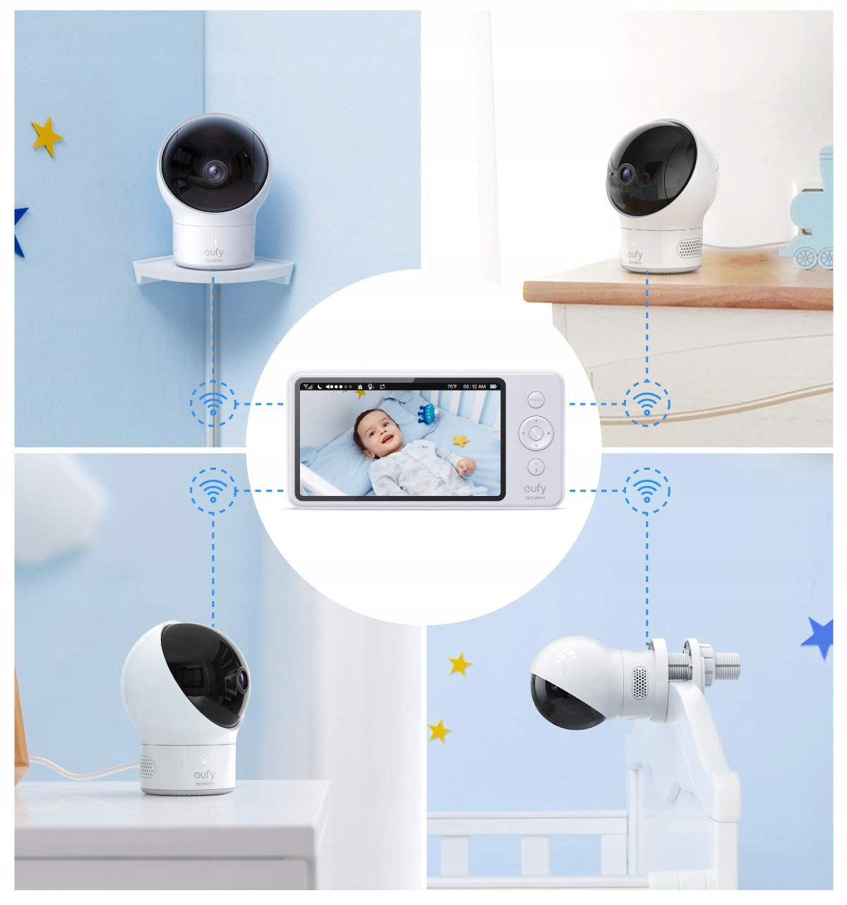 EUFY SpaceView extra camera voor elektronische babyfoon + groothoeklens