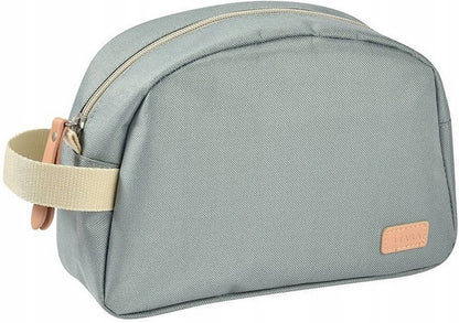 BEABA kosmetyczka podróżna dla niemowląt 17x24cm, szara kosmetyczka z uchwytem i suwakiem do akcesoriów pielęgnacyjnych