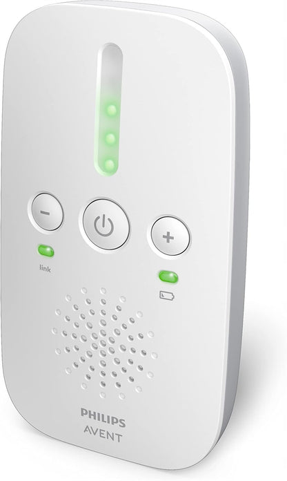 PHILIPS AVENT SCD502/26 niania elektroniczna DECT, biało-szary monitor zasilany sieciowo-bateryjnie