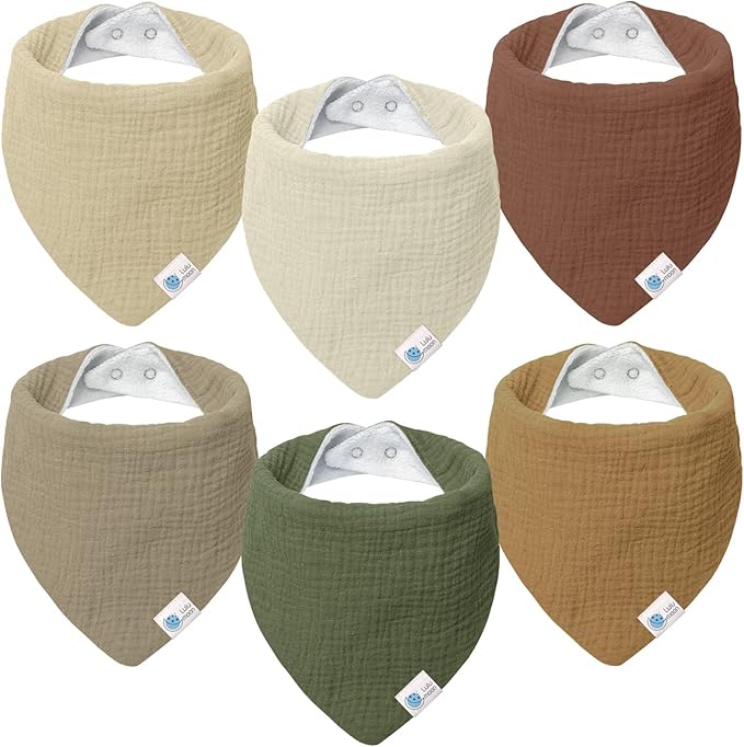 LULU MOON Bandana-Lätzchen mit Druckknopf 0-36 Monate x6