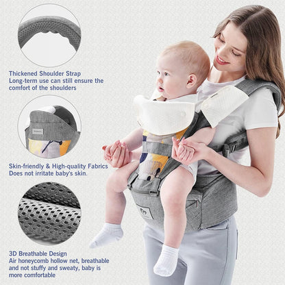BELLABABY ergonomische Babytrage mit Hüftgurt 3-in-1 0-36 Monate