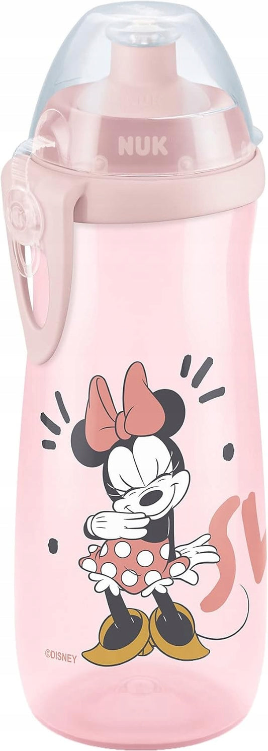NUK Sports Cup Minnie BUTELKA 24 m+ ustnik push-pull 450 ml, różowa butelka z Minnie