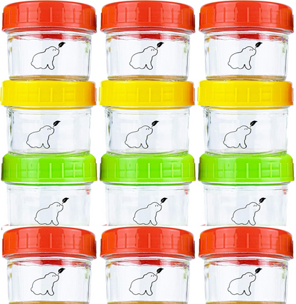 BUDDING BEAR glazen potjes 120 ml x 12