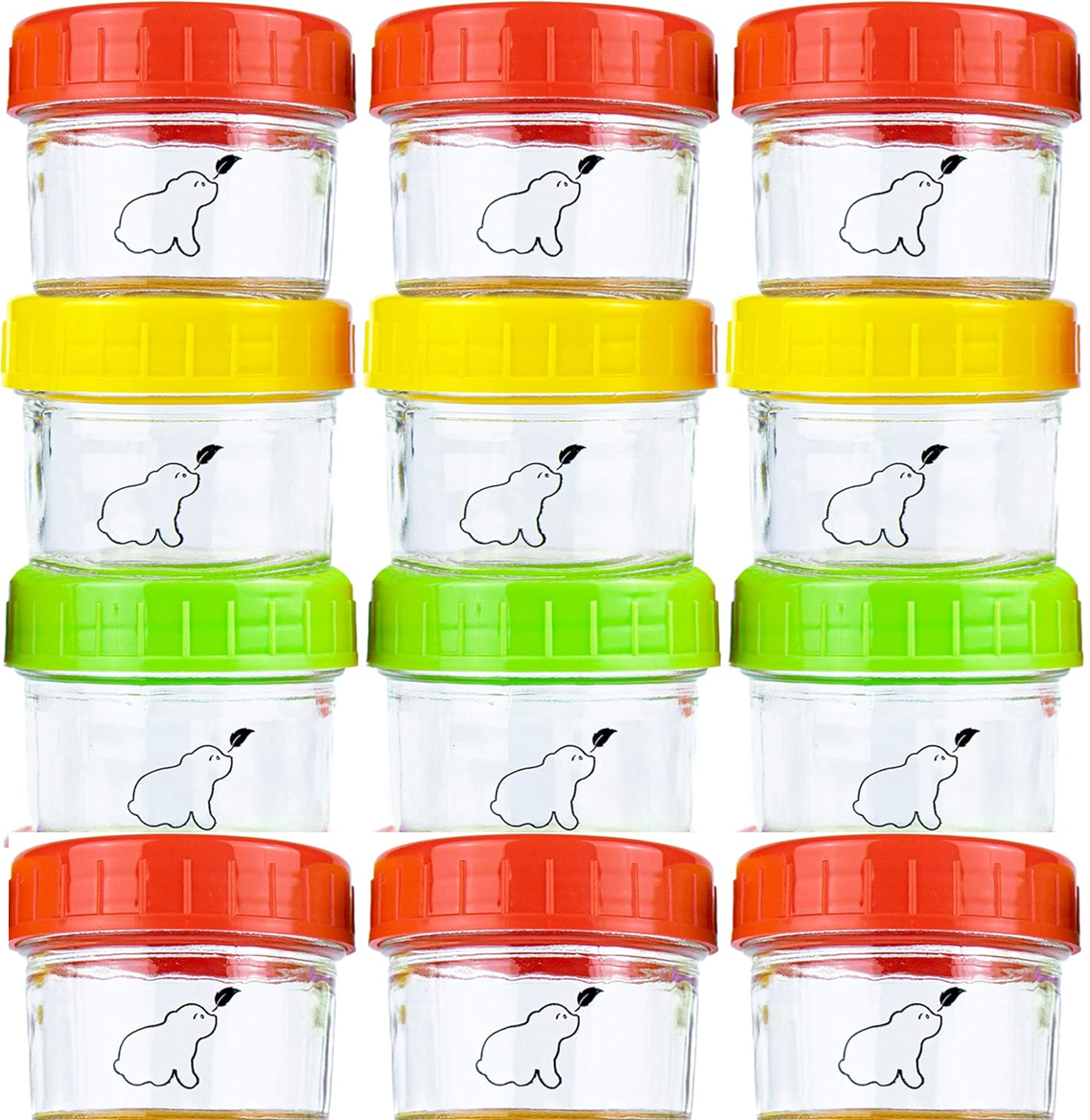 BUDDING BEAR tarros de vidrio 120 ml x 12 unidades
