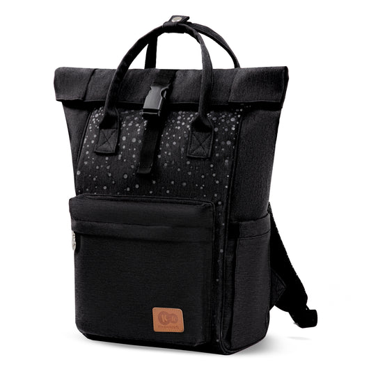 KINDERKRAFT MOONPACK CONFETTI plecak na pieluchy i akcesoria, czarny, do wózka