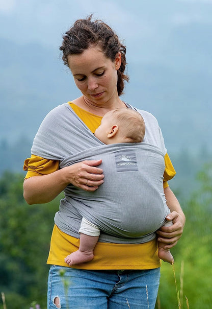 MANDUCA SLING chusta do noszenia dziecka szara, bawełniana, dla noworodka do 15 kg