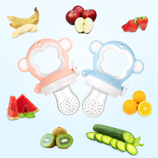 LEADSTAR bijtring fruitdispenser 2 stuks 6 spenen + lepel 90 ml